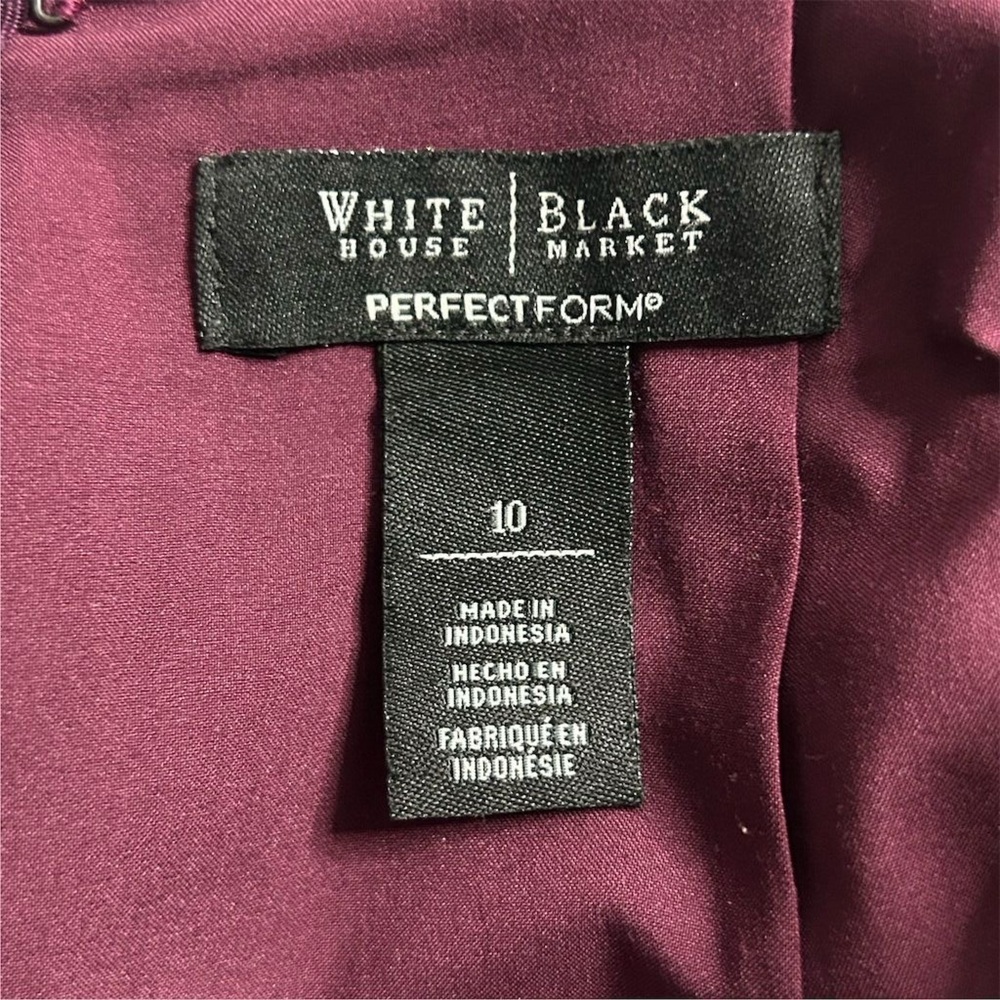 White House Black Market‎ Women's Red Burgundy Pencil Skirt Size 10 Knee Length - Picture 5 of 7